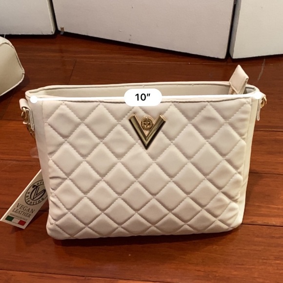 Valentino Orlandi Off White and Gold Quilted Cross Body Purse - Picture 9 of 11